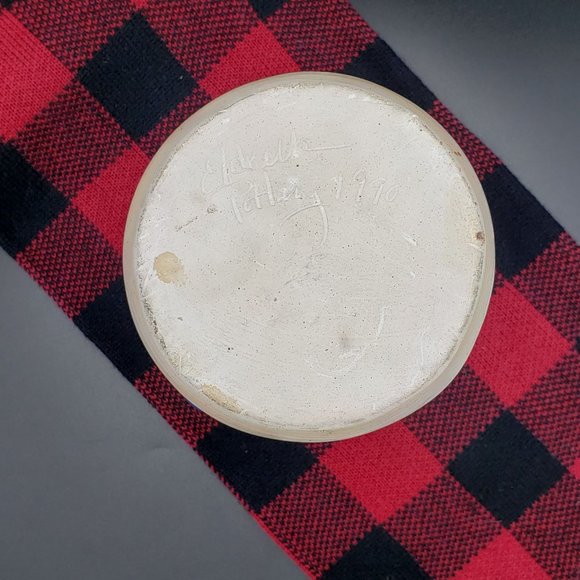 SOLD Eldreth Pottery Vase Santa Blue Salt Glaze 8" Signed Dated 1990 - Picture 7 of 12